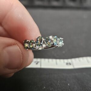 Bomb Party Multi Color Gemstone, Rhodium Plating Size 9 Ring
